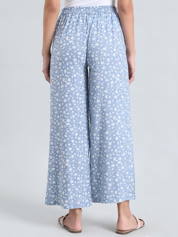 Image of GO COLORS Soft Viscose Printed Palazzo Full Length for Women| Breathable, Mid Rise