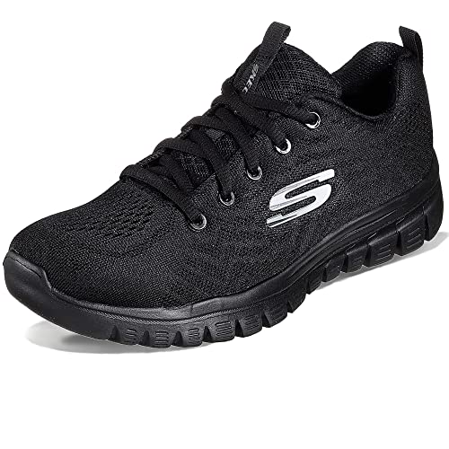 Skechers Graceful Get Connected, Sneaker Donna, Black Mesh Trim, 37 EU