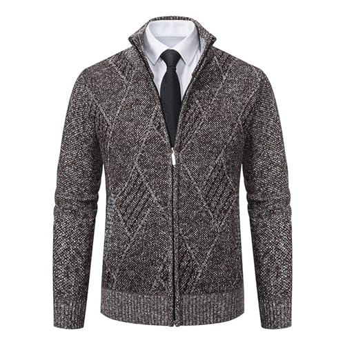 Men's Comfort Stand Collar Fall Winter Sweater Cardigan Knit Zip Up Solid Sweater Winter Slim Fit Comfort Sweaters2