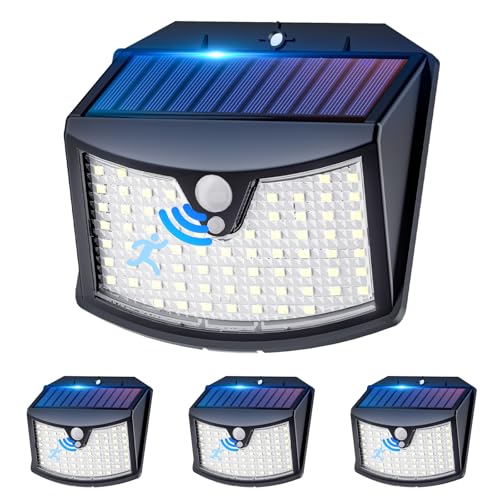 Luce Solare Led Esterno, 3 Modos IP65 Impermeabile Faretto LED da Esterno con Sensore di Movimento, Lampada Solare da...