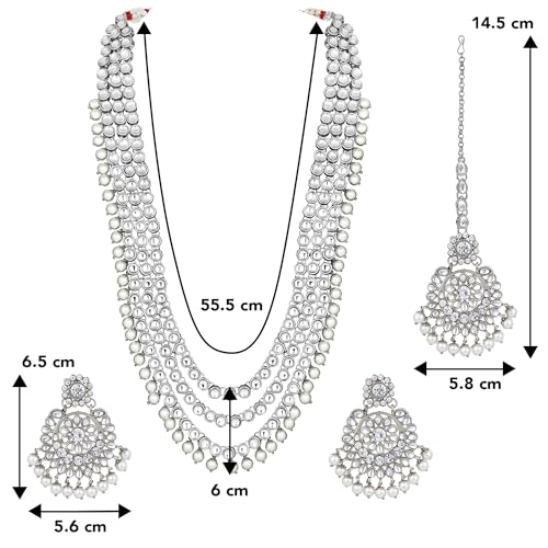 Image of Peora Ethnic Traditional Kundan Bridal Jewelry Set Gift for Women