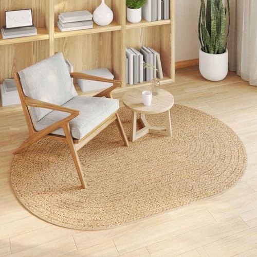 Tapis extérieur ovale marron 120x170cm en polypropylène