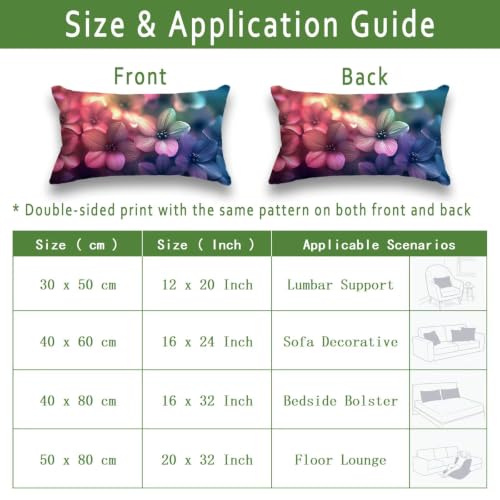 Housse de coussin extérieur 40x80 rose imperméable taie oreiller jardin