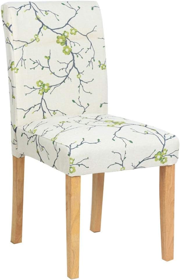 Chaise de salle à manger nordique en bois massif vert à haut dossier