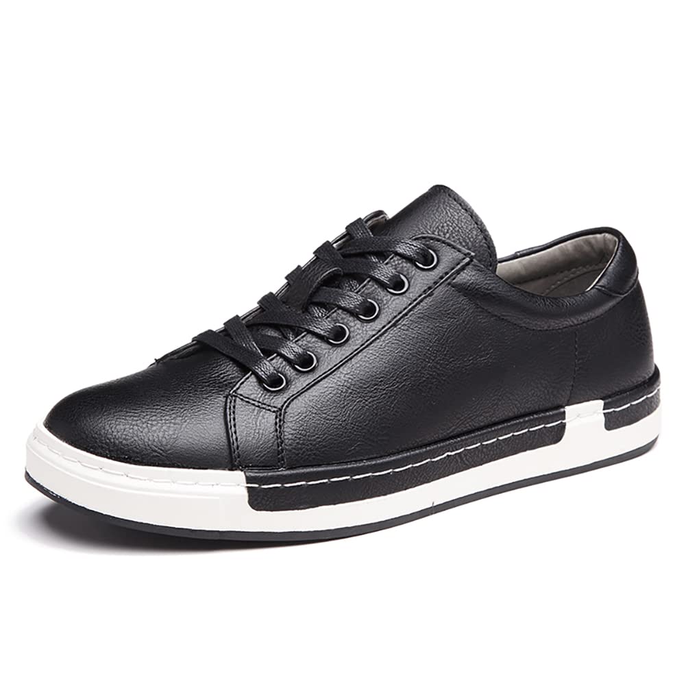 Hommes Casual Cuir Skateboard Fashion Chaussures Dentelle Talons Hauts Chaussures Antidérapantes Business Fashion Floor Comfort Sneakers