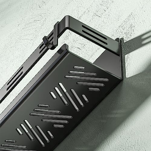 Jamend Clxp SCS-02 Shower Caddy- Bathroom Coner Basket Shelf With 2 Removable Metal Hooks- Stainless Steel- Black Storage Shelves For Inside Shower- Wall Mounted Bathtub Organizer Rack With Screws. thumb #4
