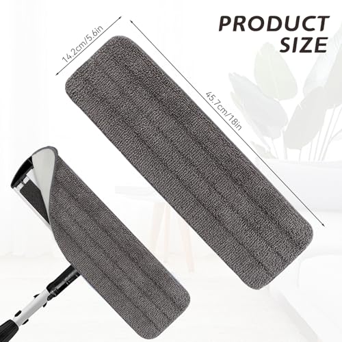 Image of Replacement Mop Pads Fit for Rubbermaid Commercial 18 inch and 17 inch Mops - 10 Pack Wet & Dry Commercial Cleaning Reusable Refills Fit for Any Microfiber Flat Mop System 18 inch and 17 inch - Gray