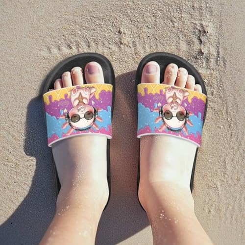 Image of Boy & Girls Slide Sandals Kids Shower Shoes Non Slip Summer Slippers Beach Sandals