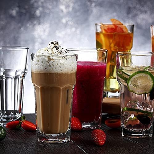 Image of 500 ML Highball Glass Set of 2 Large Drinking Glasses Heavy Base Tumblers for Water, Juice and Cocktails, Iced Tea, Milkshake, Coke,Home, Everyday Use-Dishwasher Safe (Heavy 500 ML, Set of 2)