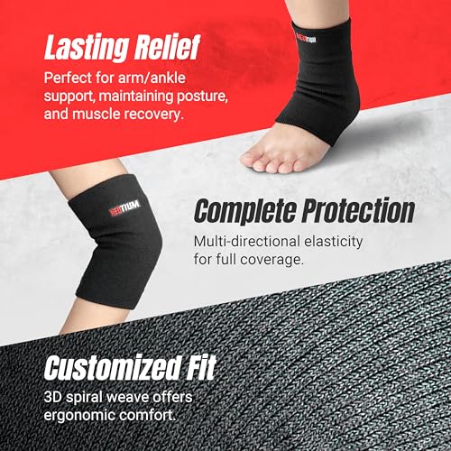 NeoTium Thermal Ankle Warmers & Knee Warmers (M) – Joint Pain Relief & Circulation Support, Ideal for Arthritis & Recovery (Pack of 2 Each)3