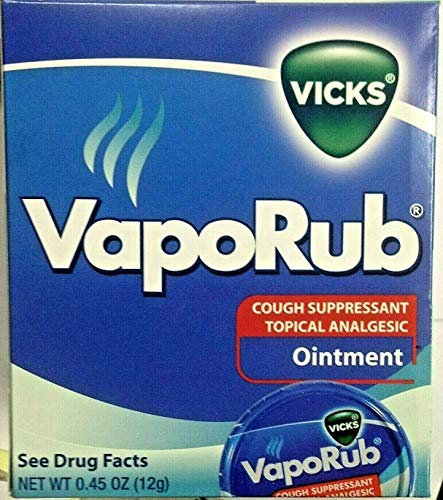 Vicks Vaporub Ointment Cream Cough Suppressant and Topical Analgesic of 0.45 Oz JAR - 5 Packs