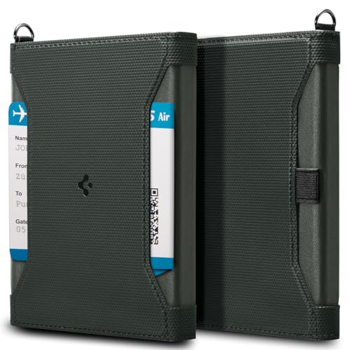 Spigen Cover passaporto, Porta passaporto Portafoglio da Viaggio, Custodia per passaporto con Blocco...