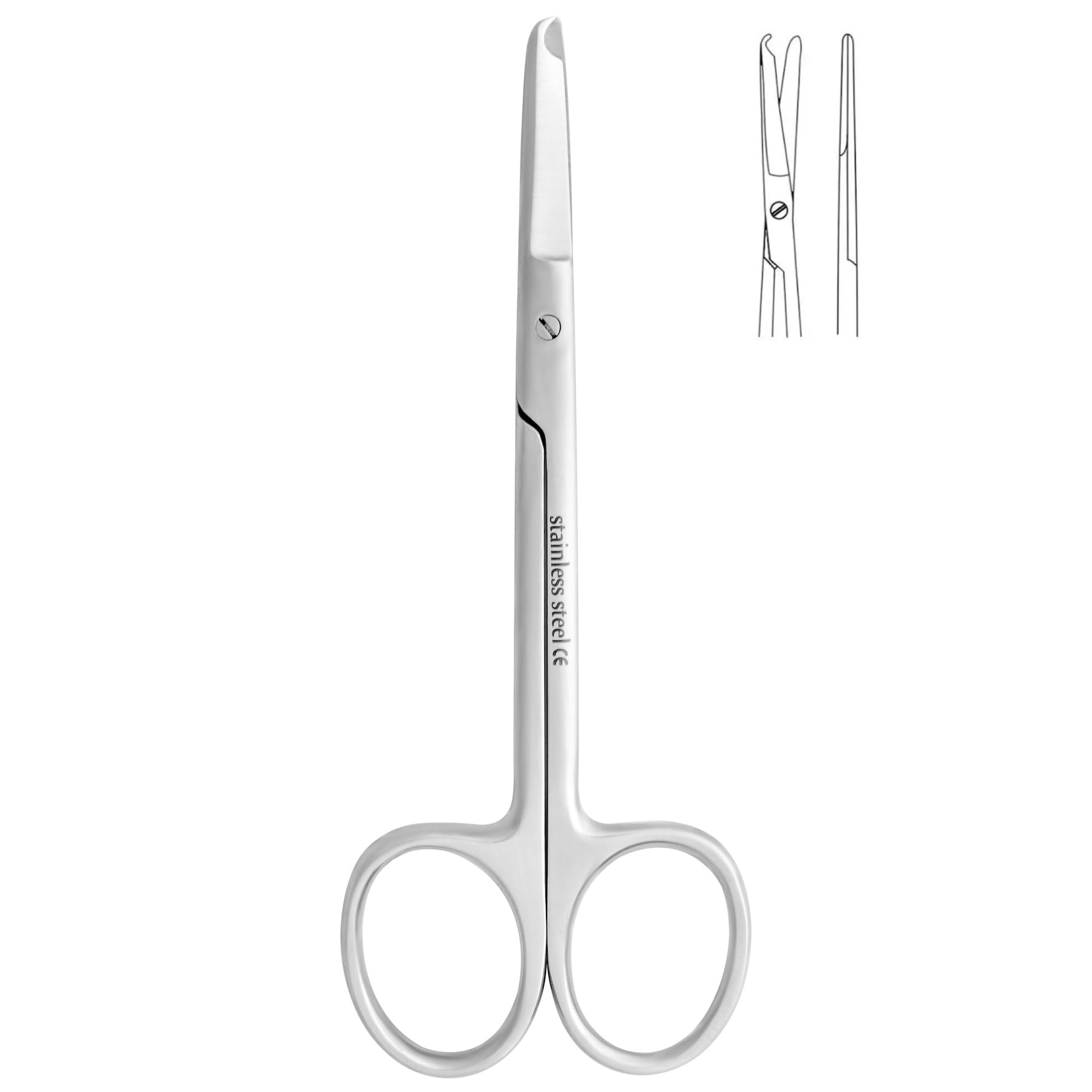 Suture Stitch Scissors 4.5" with Crescent Delicate Hook- Perfect for Suture Removal, First Aid, EMS Training and More Premium Quality Instrument- Stainless Steel (Silver)