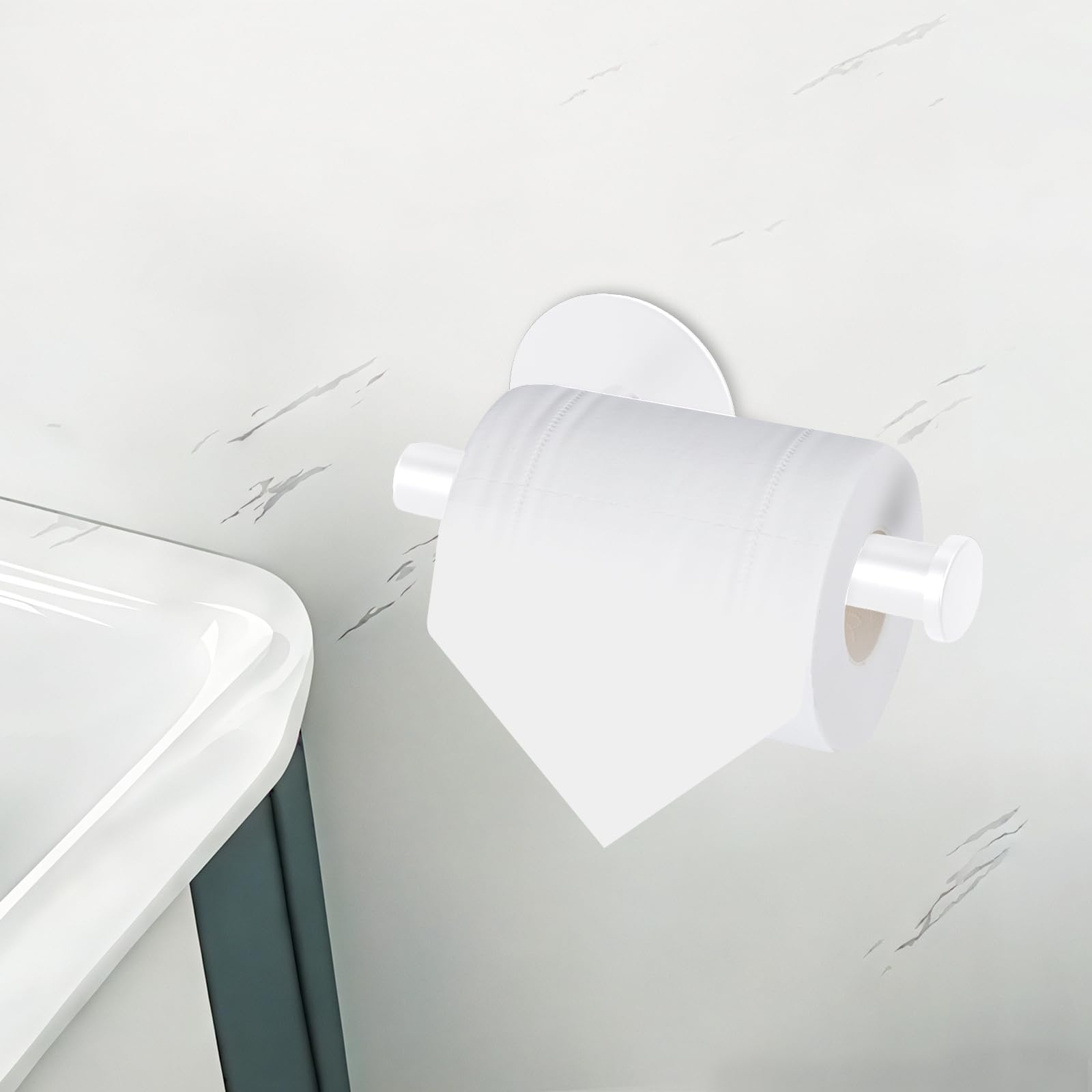 Yagoo Adhesive Toilet Paper Holder, Rustproof Toilet Roll Holder(1, White) — Amazon image 7