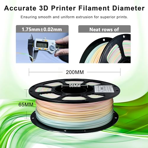 Image of iBOSS Fresh Rainbow 3D Printer PLA+ Filament 1.75 + /- 0.02mm, Muticolor Filament PLA Plus Printing Print Filament 1KG(2.2LBS) Spool for FDM 3D Printers
