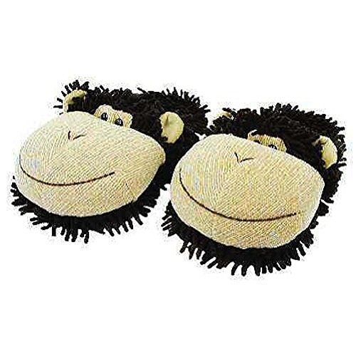 Aroma Home Fuzzy Friends Feet Slippers Monkey Kids Size