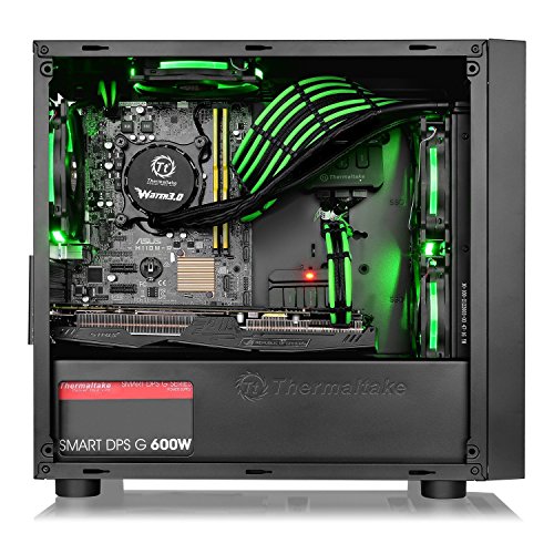 Image of Thermaltake Versa H18 Tempered Glass Black Spcc Micro ATX Gaming Computer Case CA-1J4-00S1WN-01