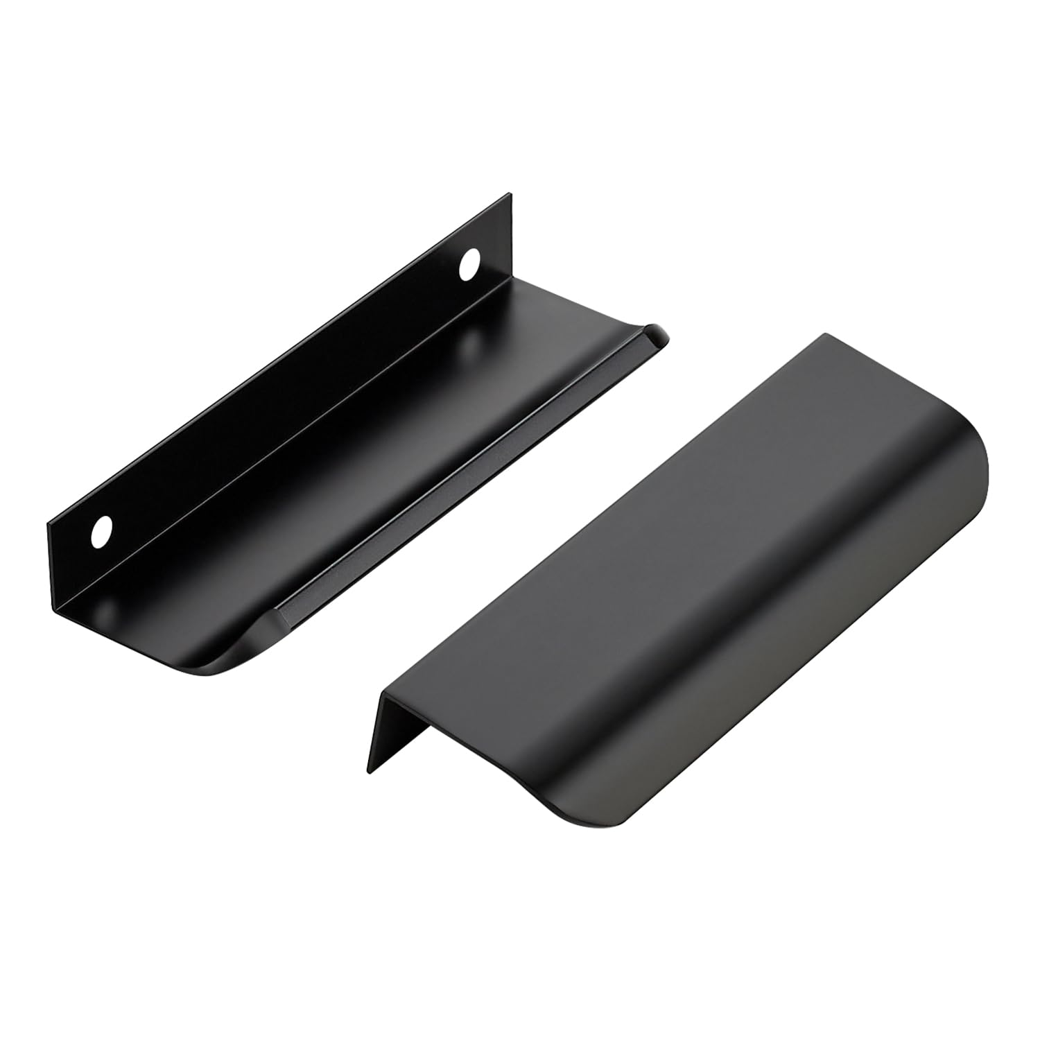 Ravinte Hardware 10 Pack Black Cabinet Handles, Finger Edge Pull Cabinet Handles 120mm/4.75 inch, Finger Edge Pulls Cabinet Pulls Finger Pulls for Cabinets