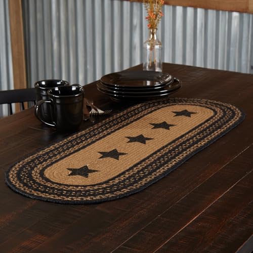 VHC Brands Farmhouse Primitive Jute Black Textured...