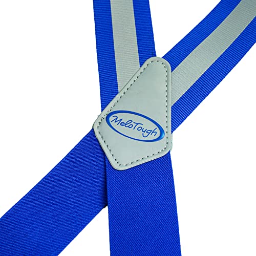 Image of MELOTOUGH Men's Suspender 2 inch Wide Partial Elastic Strap for Jeans Pants | Men's Work Suspenders, Heavy Duty Clips, Partial Elastic Stretch, Supports Work Pants & Jeans, Ideal for Tradespeople