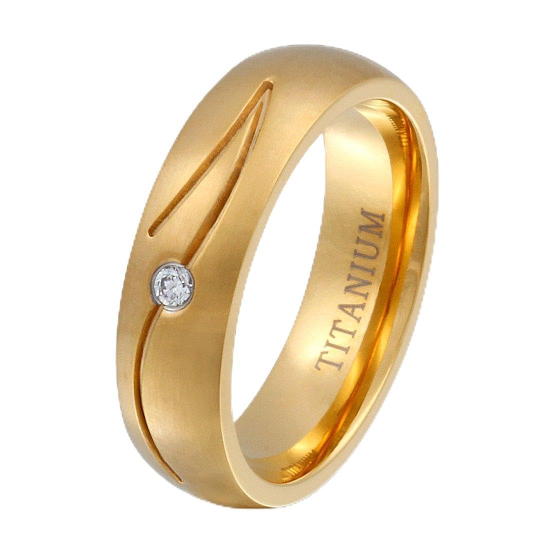 Juwelier Schönschmied - Damen Trauringe Eheringe Golden River Titan Zirkonia T19Dac