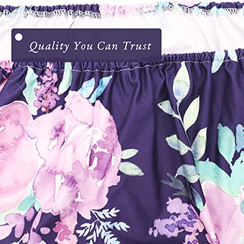 Purple Flower Changing Pad Cover Diaper Changing Mat Cover Sheets for Newborn Girls Soft Breathable Nursery Changing Table Sheets - Thumbnail 6