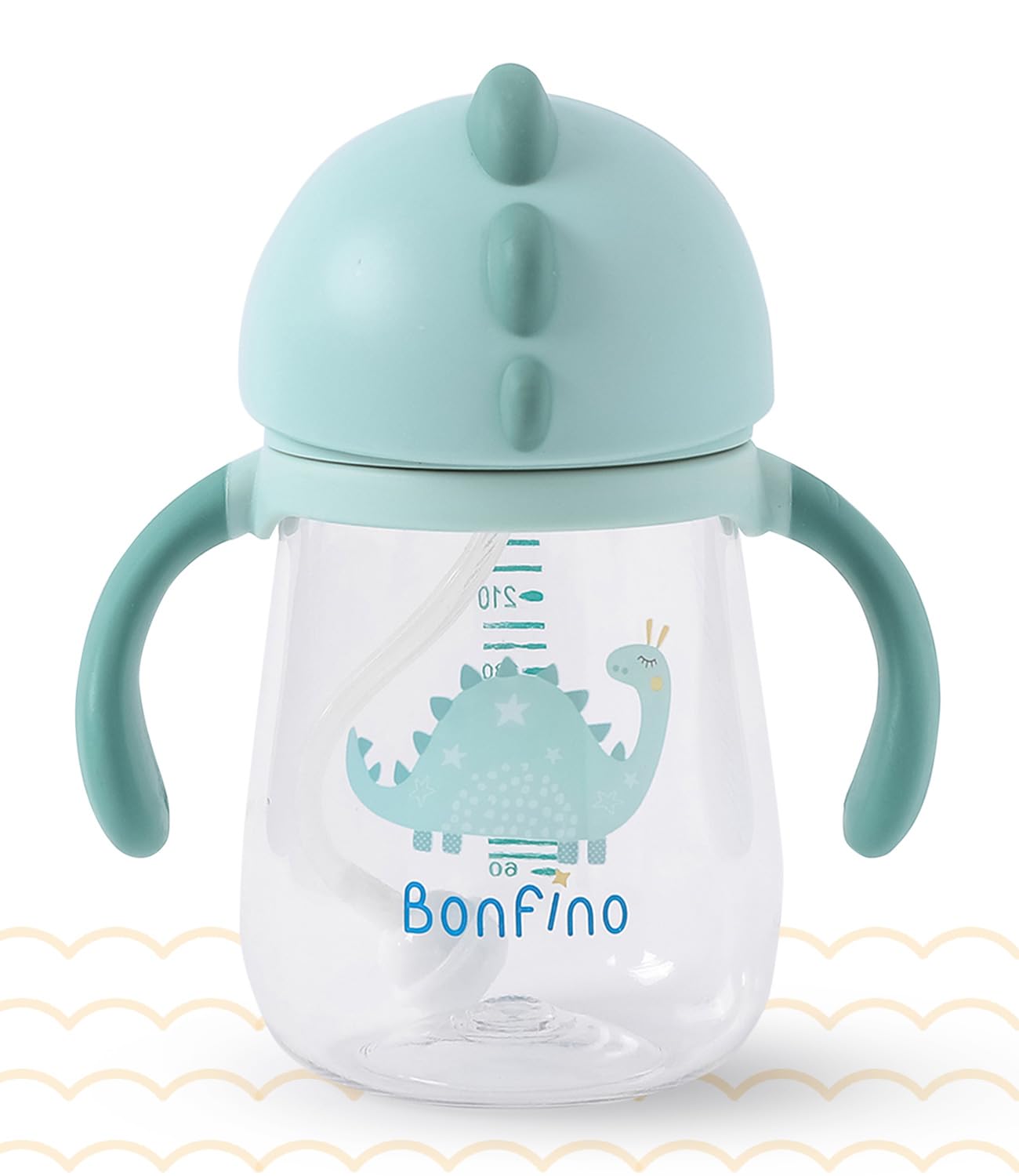 Bonfino Premium 240 ml Sipper Bottle with Twin Handle, Straw Sippy Cup for School & Travel, Leak-Proof with Hygienic Flip Cover, BPA Free Soft Baby Sipper, 6 Months+, Ideal for Gifting (Blue)-image-41