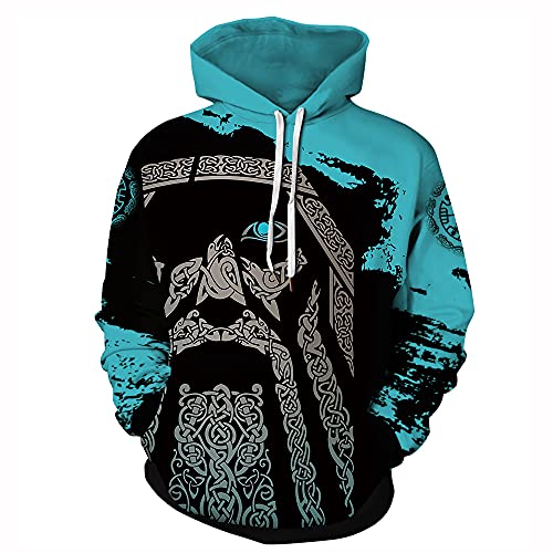 Pullover Valknut de rue décontracté, sweat à capuche viking pour un look Harajuku