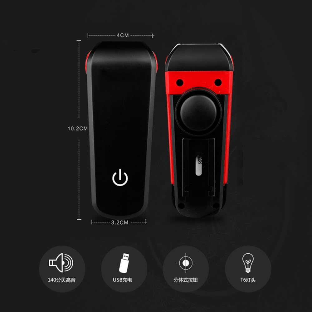 Mountain Bike Headlights1200mah Torcia Elettrica USB Corno di Ricarica T6 Bell Accessori Ciclismo
