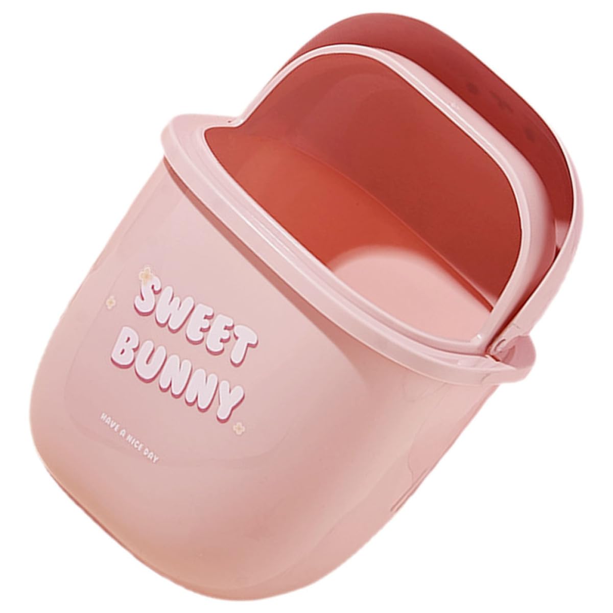 Mini Poubelle de Table en Plastique avec Couvercle, Forme Lapin, Résistante à l'Usure et aux Odeurs