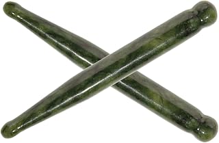 2Pcs Jade Massage Stick in Natural Xiuyan Jade for Facial Eye Care Acupuncture Pen for Deep Tissue Massage and Better Blood Circulation Beauty Tools for Relaxation and
