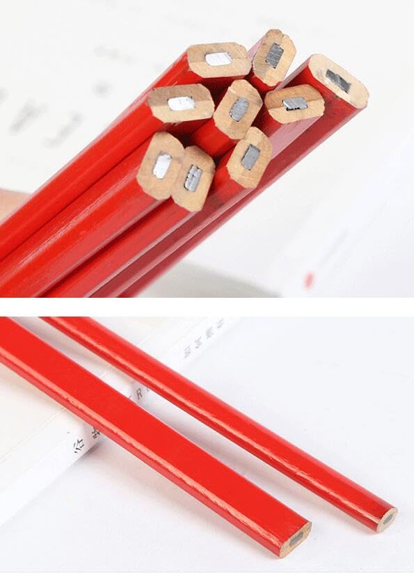 Amazon | 大工用鉛筆 hb 12本セット 赤鉛筆 木工鉛筆 線引き