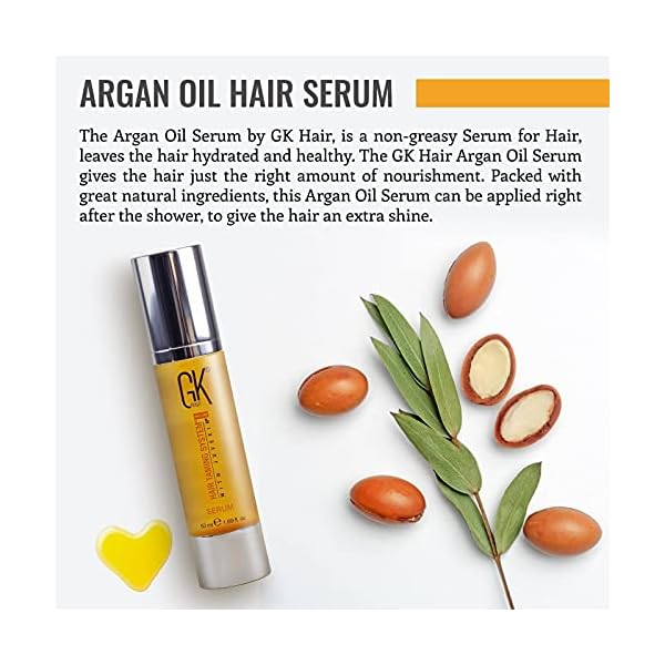 GK-HAIR-Global-Keratin-100-Organic-Argan-Oil-Anti-Frizz-Hair-Serum-169-Fl-Oz50ml-Styling-Smoothing-Strengthening-Hydrating-Nourishing-Heat-Protection-Shine-Frizz-Control-Dry-Damage-Hair-Repair GK HAIR Global Keratin Hair Smoothing Serum (1.69 Fl. Oz/50ml) - 100% Organic Argan Oil Hydrating Strength Shine Dry Damaged Repair Anti Frizz Moistures Nourishment & Weightless Styling All Hair Types