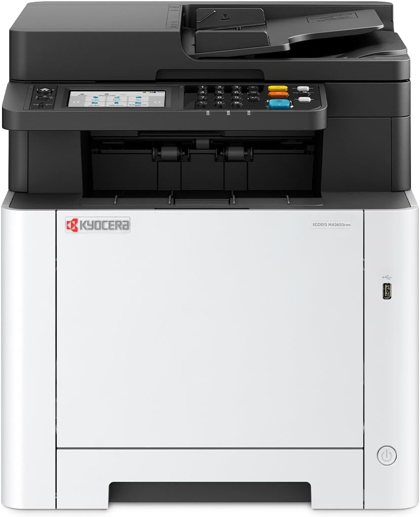 KYOCERA ECOSYS MA2600cwx All-in-One Color Laser Printer (Print/Copy/Scan), 27 ppm, 1200 dpi, Wi-Fi Direct, 1GB Memory, 4.3 inch Color Touch Screen Control Panel