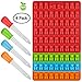 AIFUDA Silicone Candy Mold, 4 Pack Colorful Gummy Bear Mold with 4 Dropper for DIY Candy, Jelly, Cookie, Chocolate, Flavored Ice - 53 Cavities per Tray