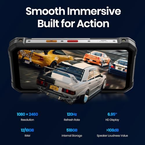 Image of FOSSIBOT F107 Pro 5G Rugged Phone Unlocked, 200-megapixel 4K Ultra-high-Definition Camera, 30GB + 512GB Storage Smartphone, 28000mAh Battery Phone, Android 15,6.95 inch 120Hz Display Waterproof Phones