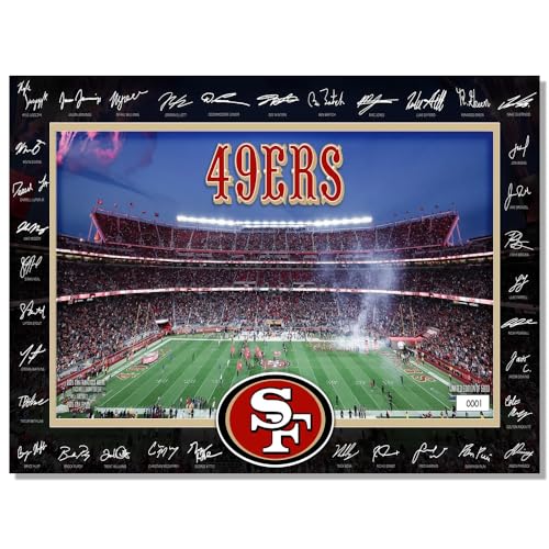 BILVAZOG Rugby 49ers Poster For Fans Kids Birthday Party Gitfs-Football 2025 Signature Court Posters-Canvas Prints Picture For Boy Bedroom Decor