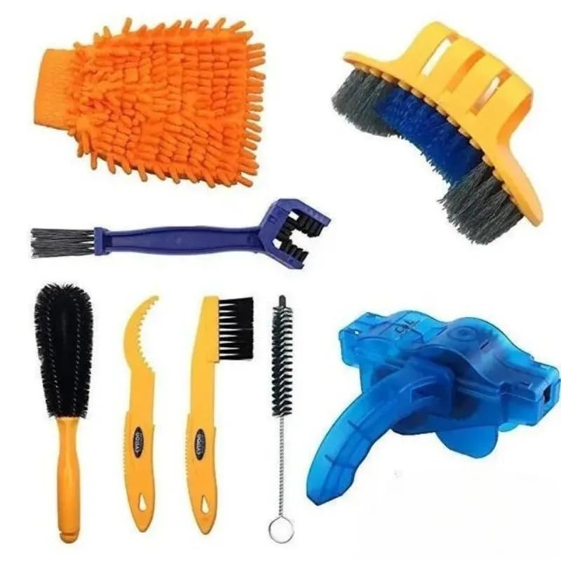 Set di attrezzi per il lavaggio della bicicletta e per la pulizia della bicicletta, detergente per catena MTB con spazzole per scrubber, accessori per la manutenzione di equitazione all'aperto