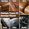 Leather and Vinyl Repair Kit, Endhokn 5 Colors Leather Repair Kit for Car Seats, Sofa, Jacket, Bags, Purse, Belts, Furniture Fix Scratches Cuts Rips Holes Tears Cracks Matchable and Easy to Use