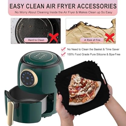 Venforze Silikonform für Heißluftfritteuse Zubehör, 2 Stück Silikon für Luftfritteuse Mit Verbesserten Rillen 21cm Dicker 200g, Ersatz für Schwefelpapier für Fritteusen 5L-7L – Bild 7