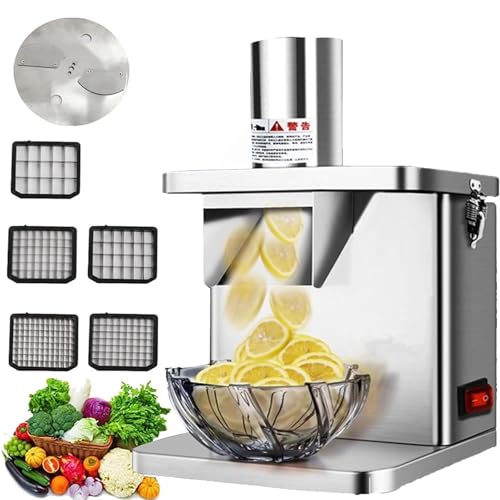 RENJJPBO 250W Vegetable Dicer Commercial Electric Potato Dicer Food Dicer Automatic Stainless Steel Vegetable Fruit Dicer Food Chopper Machine with