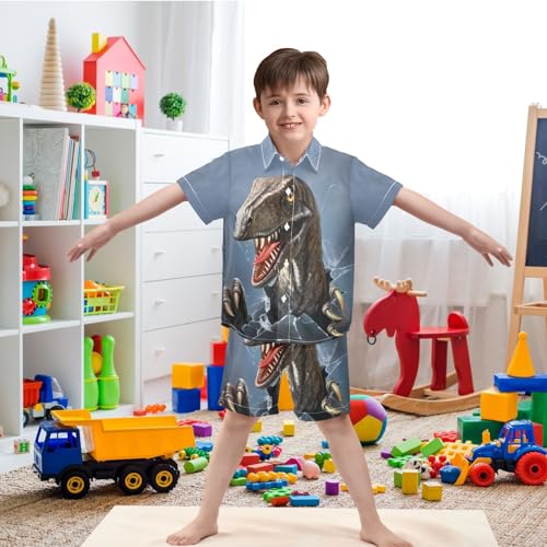 Image of visesunny Boy Floral Short Sleeve Button Down Shirt & Casual Shorts Set Summer Outfits 3-10 Years Clothes