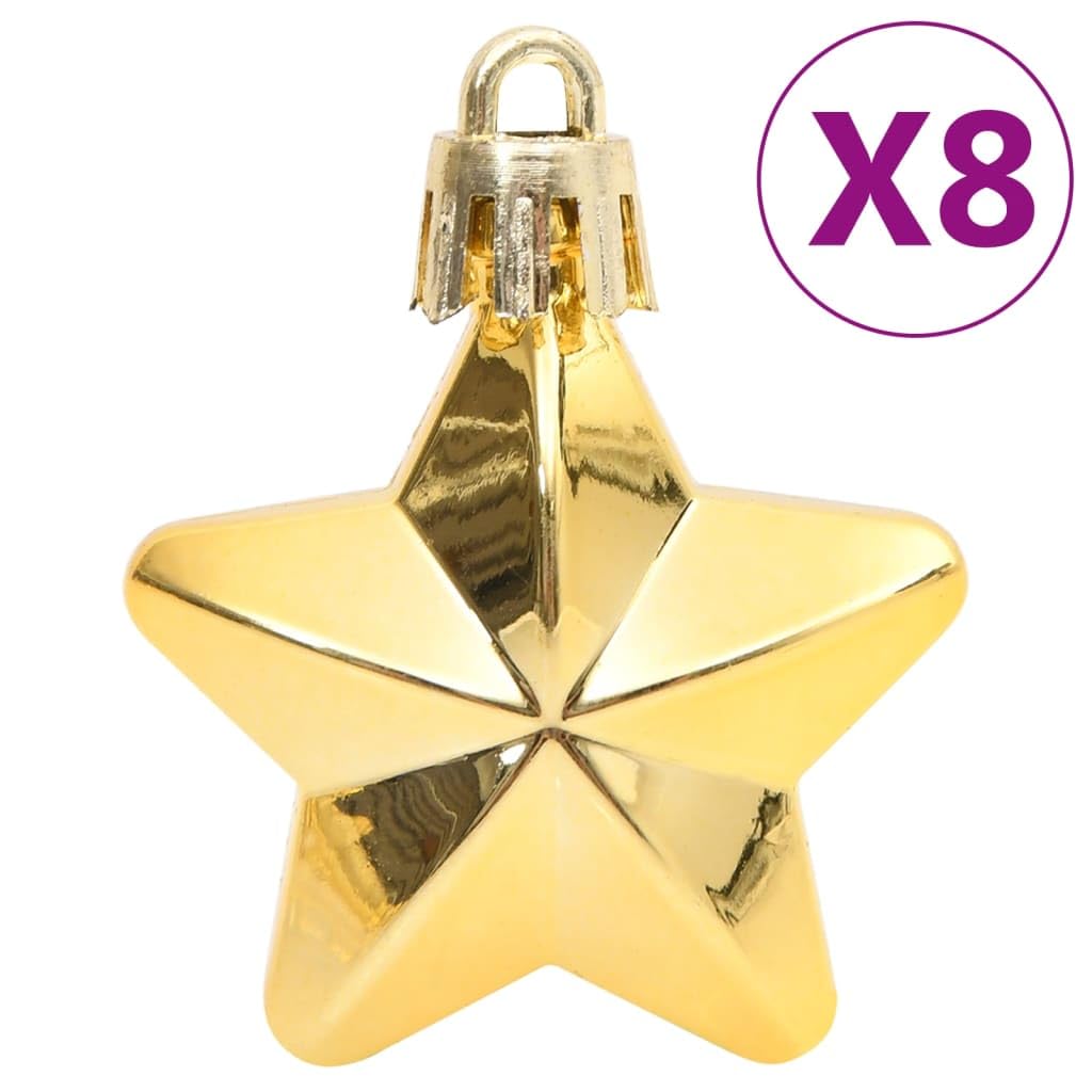 Juego de Bolas de Navidad 111 pzas poliestireno Dorado Bolas Arbol Navidad