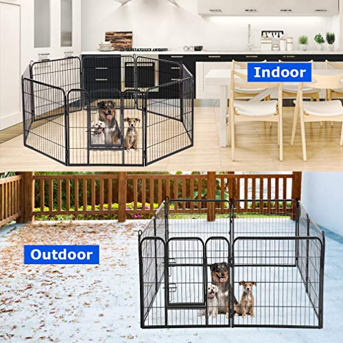 image for FDW Pet Playpen 8 Panel 40 inch Indoor & Outdoor Folding Metal Exercis