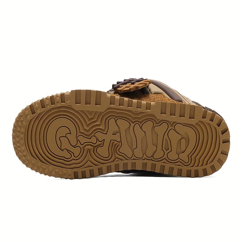 Casual Sports Skateboard Shoes, Training Shoes, Low-top, Thick Straps, Shock-Absorbing, Breathable Upper Brown3