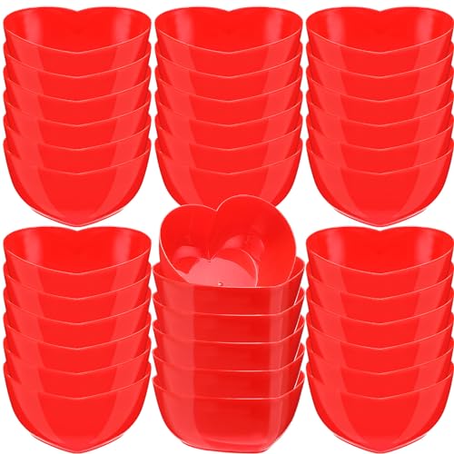 Ziliny JNE-ZILINY-97 36 Pcs Valentine'S Day Heart Shaped Bowl Dessert Bowls Deep Plastic Heart Bowl Aesthetic Plates Serving Bowls Salad Bowls Fruit Bowl cover