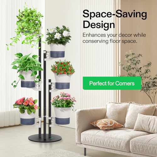 Image of VIVOSUN Metal Plant Stand, 6-Tier Vertical Planter Tower with Self-Watering
