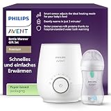 Philips Avent Flaschenwärmer Geschenkset – Schneller Premium-Flaschenwärmer und Natural Response Babyflasche, intelligente Temperaturregelung, automatische Abschaltung, Auftaufunktion, SCF358/10