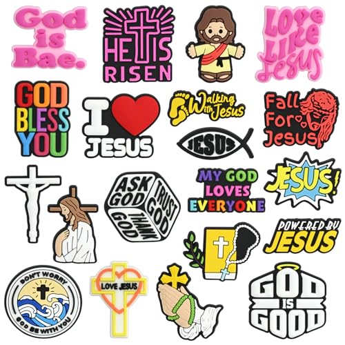 20 PCS Cute Jesus Pins Bulk Funny Backpack Aesthetic Lapel Badge Pin Set Faith Brooch Pin for Backpacks Hats Bags Gifts for Christian