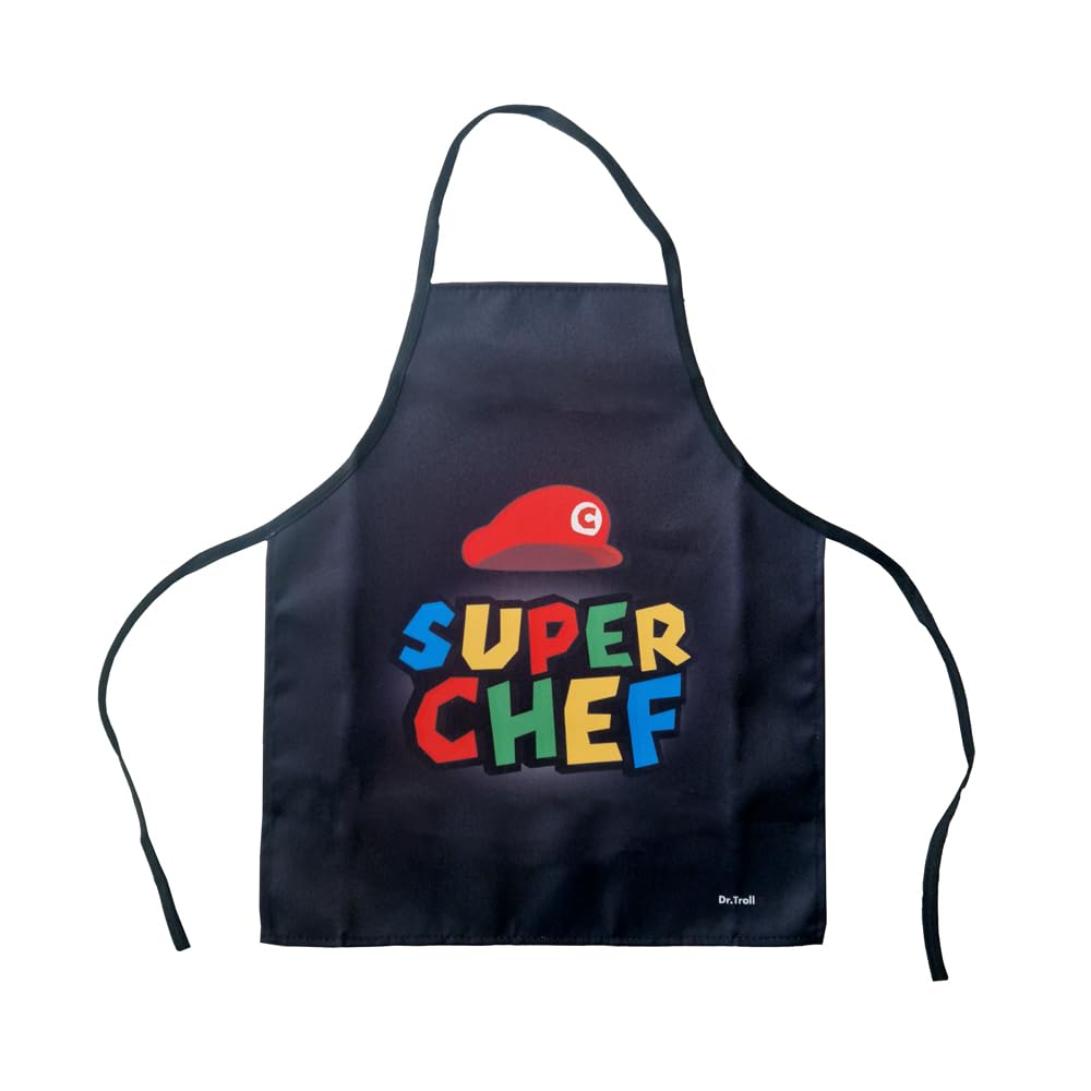 Dr. Troll Delantal para Niños fan art Super Chef con el estilo de Mario. Hasta 8 años